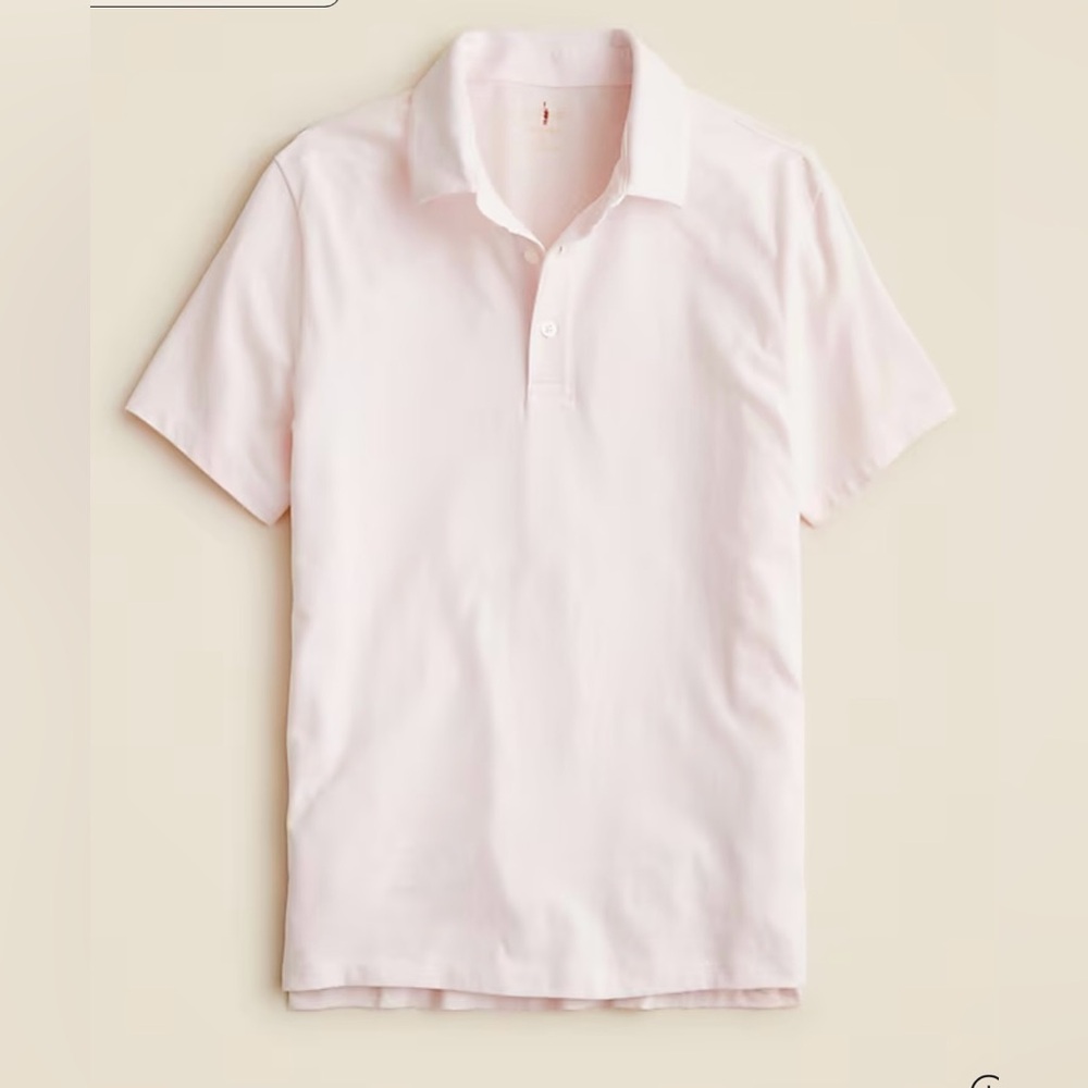 J.Crew Sueded cotton polo shirt in shell pink - Picture 5 of 8